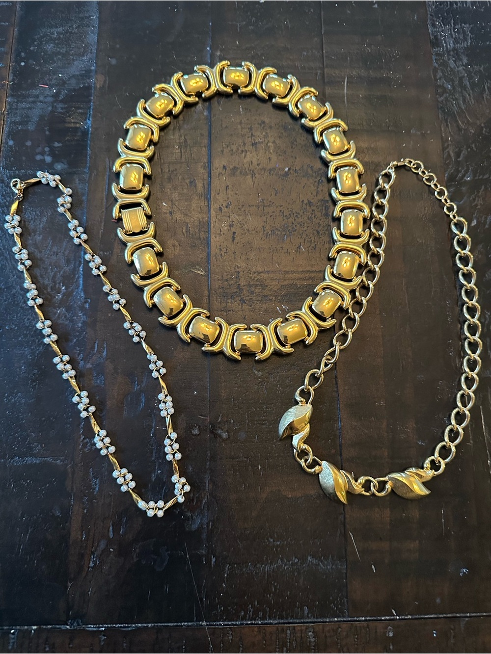 Set of 3 Gold-Tone Necklaces Monet and Others